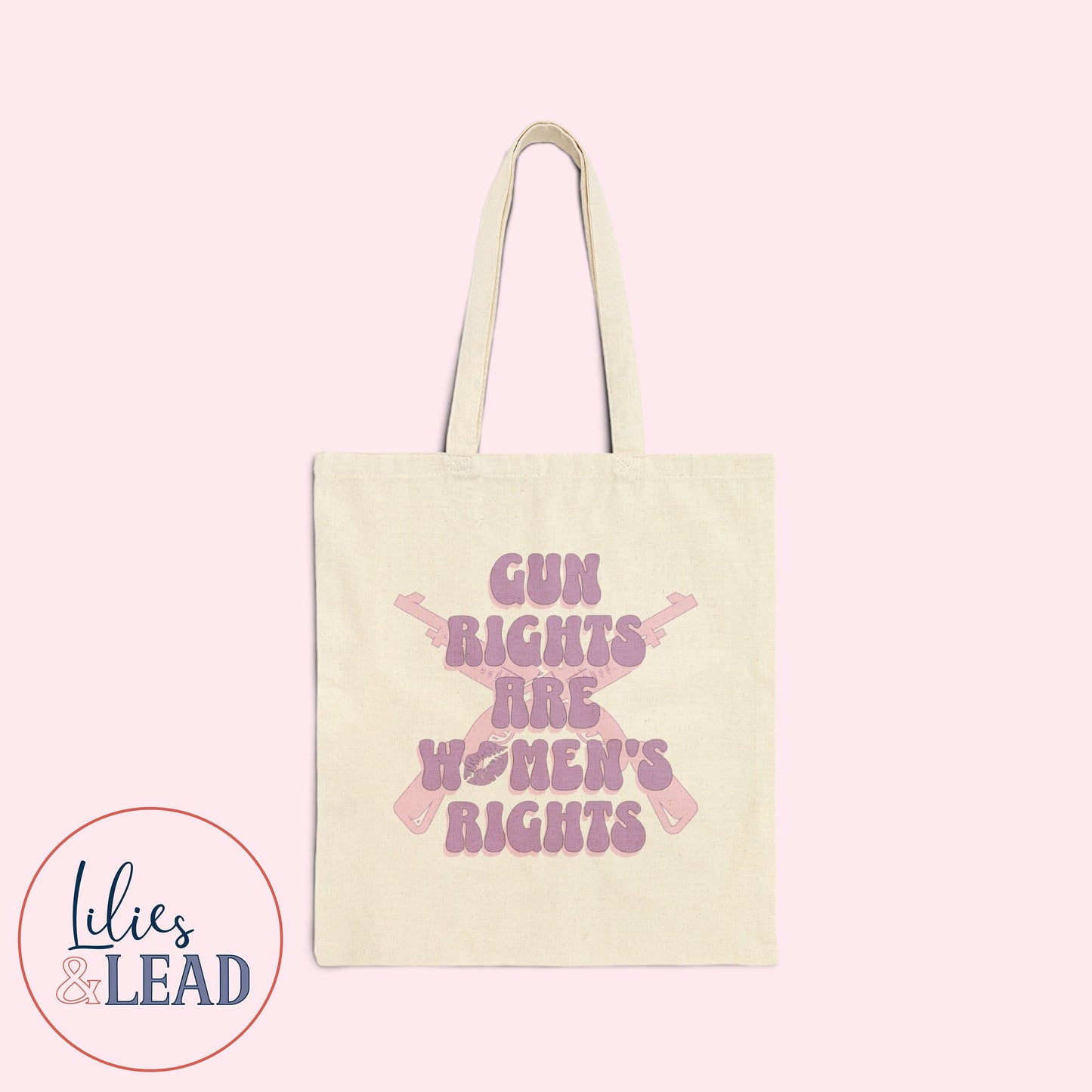 Gun Rights are Womens Rights Cotton Canvas Tote Bag - Pastel