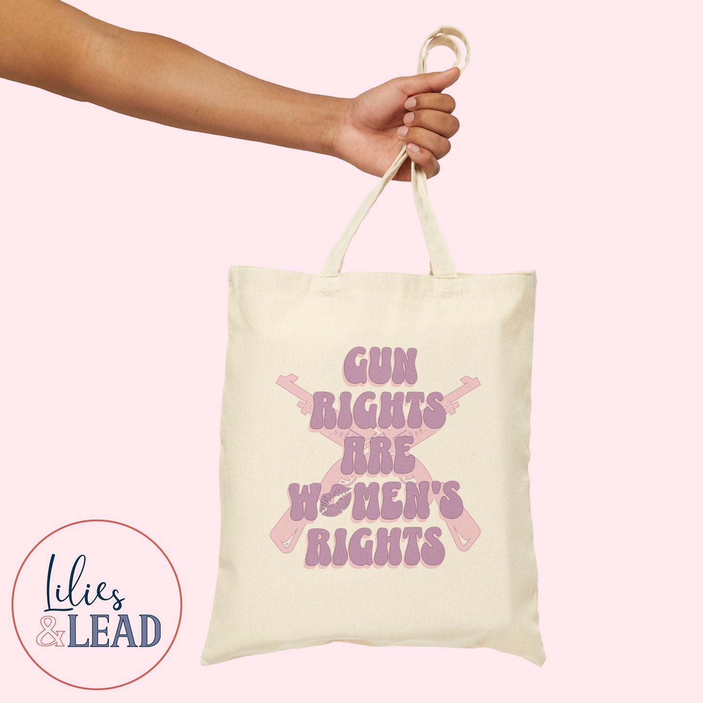 Gun Rights are Womens Rights Cotton Canvas Tote Bag - Pastel