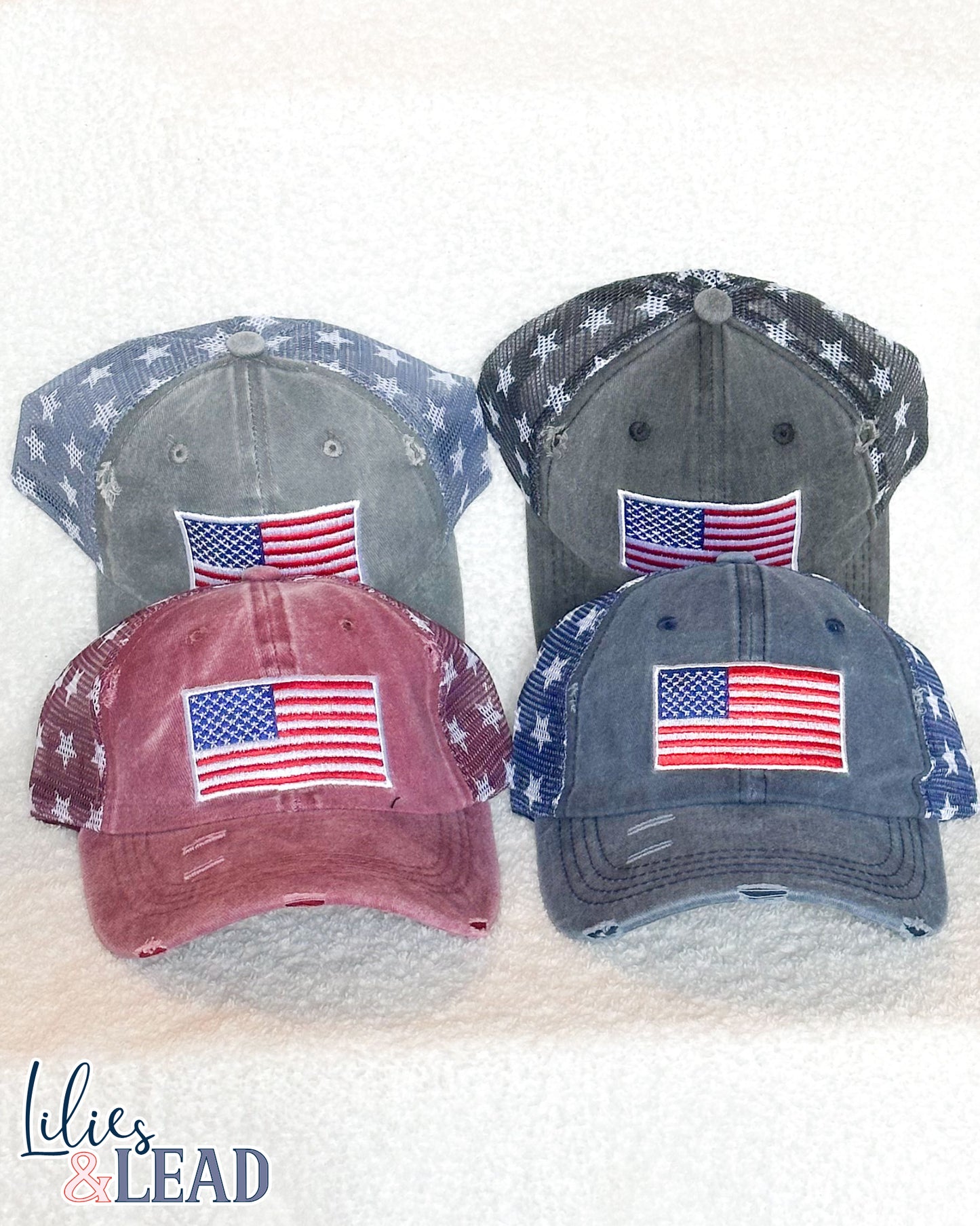 American Flag Mesh Baseball Cap